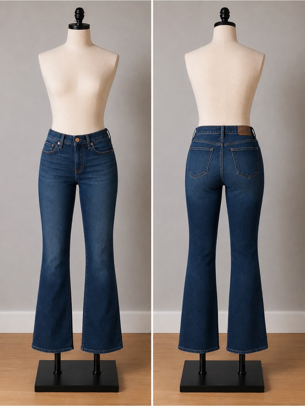 J Crew Curvy Full Length Demi Boot Jeans - Dark Blue